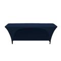 Your Chair Covers - Spandex 6 Ft x 18 Inches Open Back Rectangular Table Cover Navy Blue for Wedding Party Birthday Patio etc.