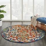 Nourison Aloha Indoor/Outdoor Transitional French Country Multicolor 5 3 x ROUND Area Rug (5 Round)