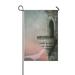 MYPOP Gothic Tower Beautiful Roses And Pink Scarf Outdoor Decorative Flag Garden Flag 28x40 inches