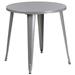 Emma + Oliver Commercial Grade 30 Round Silver Metal Indoor-Outdoor Table