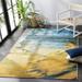 SAFAVIEH Barbados Sunset Waves Outdoor Area Rug 8 x 10 5 Blue/Gold