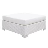 Furniture of America Arthur Contemporary Rattan Large Patio Ottoman in White