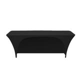 Your Chair Covers - Spandex 8 Ft x 18 Inches Open Back Rectangular Table Cover Black for Wedding Party Birthday Patio etc.
