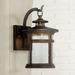 Franklin Iron Works Rustic Outdoor Wall Light LED Bronze Hanging Lantern Sconce Fixture for House Deck Porch Patio