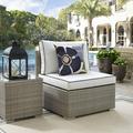 Modway Repose Outdoor Patio Armless Chair in Light Gray White