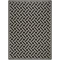 SAFAVIEH Courtyard Janey Geometric Indoor/Outdoor Area Rug Black/Light Beige 8 x 11