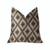 Plutus Casa Nova Brown Luxury Throw Pillow 12 L x20 W