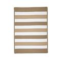 Colonial Mills 5 Brown and White Handmade Square Striped Area Throw Rug