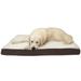 FurHaven Pet Products Faux Sheepskin & Suede Deluxe Orthopedic Pet Bed for Dogs & Cats - Espresso Jumbo