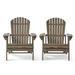 Munoz Reclining Wood Adirondack Chair with Footrest Set of 2 Grey