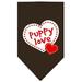 Puppy Love Screen Print Bandana Cocoa Small