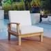 Modway Marina Outdoor Patio Teak Right-Facing Sofa in Natural White