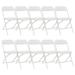 Zimtown Set of 10 Folding Chairs Stackable Wedding Party Event Chair With Plastic Seat and Back for Adults White