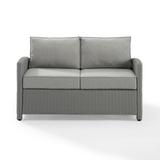 Crosley Bradenton Wicker Patio Loveseat in Gray