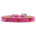 Mirage Pet 633-12 PK20 Red Glitter Heart Widget Dog Collar Pink Ice Cream - Size 20