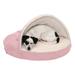 FurHaven Pet Products Faux Sheepskin Orthopedic Snuggery Burrow Pet Bed for Dogs & Cats - Pink 26 Base