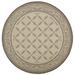 SAFAVIEH Courtyard Cohen Vine Bordered Indoor/Outdoor Area Rug Dark Beige/Beige 5 3 Round