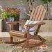 Harlee Outdoor Adirondack Acacia Wood Rocking Chair Dark Brown