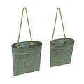 Zeckos Galvanized Metal Hanging Basket Planters Set of 2