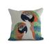 Simply Daisy 20 x 20 Macaw Close Up Animal Print Outdoor Pillow Orange