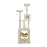 Armarkat 73-in Cat Tree & Condo Scratching Post Tower White