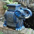 International Caravan Bombay Porcelain Elephant Garden Stool