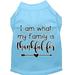 Mirage Pet I Am What My Family is Thankful For Screen Print Dog Shirt Baby Blue XL