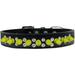 Double Crystal And Neon Yellow Spikes Dog Collar Size Size 12 Black