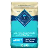 Blue Buffalo Life Protection Formula Fish and Brown Rice Dry Dog Food for Adult Dogs Whole Grain 30 lb. Bag