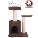 Armarkat Carpeted real wood Cat Tree Gym Scratching Post F3005 Coffee Brown 30 inch