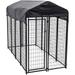 Lucky Dog 60548 8ft x 4ft x 6ft Uptown Welded Wire Outdoor Dog Kennel Playpen Crate with Heavy Duty UV-Resistant Waterproof Cover Black