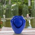 Pure Garden Jar Water Fountain â€“ Indoor or Outdoor Water Feature with Electric Pump and LED Lights by Pure Garden (Cobalt Blue)