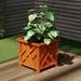 Pure Garden Outdoor Lattice Planter Box - 14.75-Inch Plant Pot Terracotta