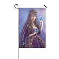 MYPOP Fairy and Blue Butterflies Yard Garden Flag 12 x 18 Inches