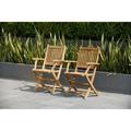 Standford 2-piece Patio Folding Armchairs | Certified Teak | Ideal for Outdoors and Indoors Natural Wood Color