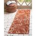 Unique Loom Branch Indoor/Outdoor Botanical Rug Terracotta/Beige 2 x 6 1 Runner Floral / Botanical Perfect For Patio Deck Garage Entryway