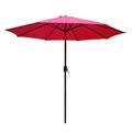 Outdoor Living and Style 9ft Red Outdoor Patio Market Umbrella with Hand Crank and Tilt