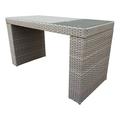 Bowery Hill Wicker / Rattan/Glass Patio Pub Table in Gray Stone