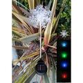 2 Pack Solar Powered Snowflakes 3D Garden Yard Stake Pathway Lawn LED Light