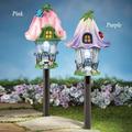 Fairy House Solar Garden Light-Pink