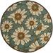 Sphinx Montego Area Rug 3444M Blue Floral Petals 7 10 x 7 10 Round