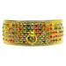 Mirage Pet Products Leather Silver Flower Dog Collar Yellow XS/S