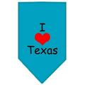 I Heart Texas Screen Print Bandana Turquoise Large
