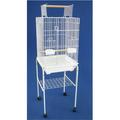 Ymlgroup 3 by 4 Bar Spacing Open Top Small Parrot Cage with Stand - 18 x18x56 in White