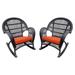 Jeco Santa Maria Wicker Patio Rockers with Optional Cushion - Set of 2