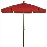 7.5 Hex Home Garden Tilt Umbrella 6 Rib Crank Champagne Bronze with Red Vinyl Coated Weave Canopy