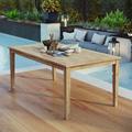 Modway Marina Outdoor Patio Teak Dining Table in Natural