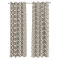 Jordan Manufacturing 54 x 96 Cayo Beige Lattice Grommet Semi-sheer Outdoor Curtain Panel (2 Pack)