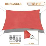 Sunshades Depot 12 x 18 Sun Shade Sail Rectangle Permeable Canopy Red Custom Size Available Commercial Standard