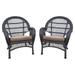 Jeco Santa Maria Wicker Patio Chairs with Optional Cushion - Set of 2